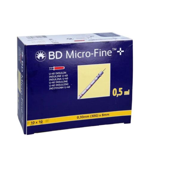 BD MicroFine Plus 0.5ml U-40 30g 8mm