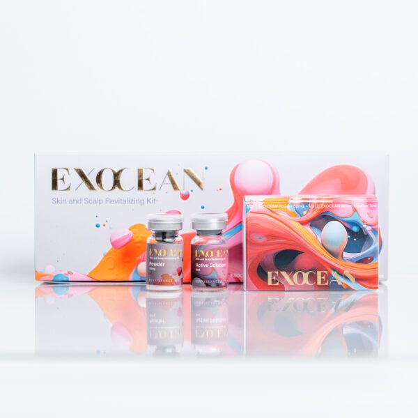 EXOCEAN Exosomes, High-concentration botulinum-derivative ingredient targeting damaged skin and hair cellular structures.