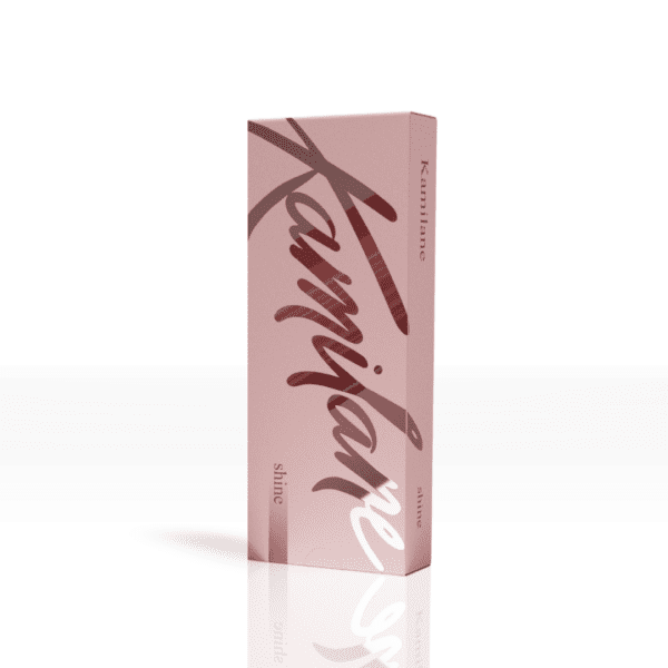 Product packaging of REJURAN Elaskin Essence, a 2ml x 2ea cosmetic treatment, shown in a sleek rectangular box with a gradient design blending purple to black and elegant script-style lettering.