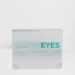 LUMI-PN Eyes box containing 1 syringe of polynucleotide 30mg per syringe, displayed on a reflective surface.