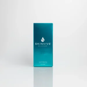 Teal packaging for Skinvive by Juvederm, labeled "Injectable Gel with Lidocaine," 2 x 10 mL.